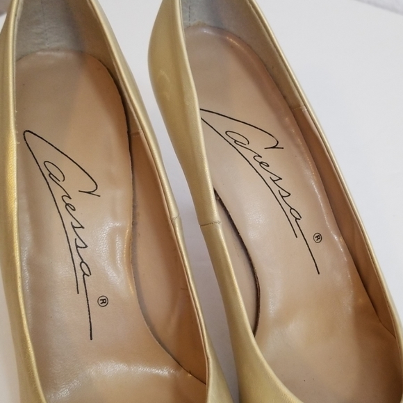 Vintage Caressa Leather Heels Size 7.5M - Picture 7 of 8